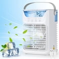 thumbnail image 1 of Ventilador de Aire Acondicionado, Mini Enfriador de Aire Evaporativo con 3 Velocidades y 2 Modos de Pulverización, Aire Acondicionado Portátil con 650ml de Tanque de Agua para Oficina,Dormitorio,Coche, 1 of 5