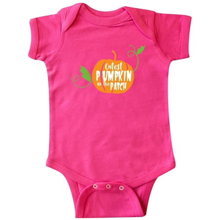 

Inktastic Cutest Pumpkin In The Patch Leaves - Orange Green Gift Baby Boy or Baby Girl Bodysuit