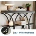 thumbnail image 3 of 39In Narrow Entryway Table 3-Tier Console Sofa Table with Open Shelves Oval Metal Frame Behind Sofa Table for Living Room Hallway Foyer - Black, 3 of 7