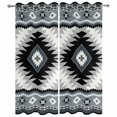 thumbnail image 4 of Outdoor Curtains for Patio Waterproof Haze Blue Bohemian Indoor/Outdoor Curtain Tiebacks Aztec Boho Southwest Tribal Privacy Sun Block Grommet Drapes for Pergolas Gazebo Porch 2 Panel 54x108 Inch, 4 of 9