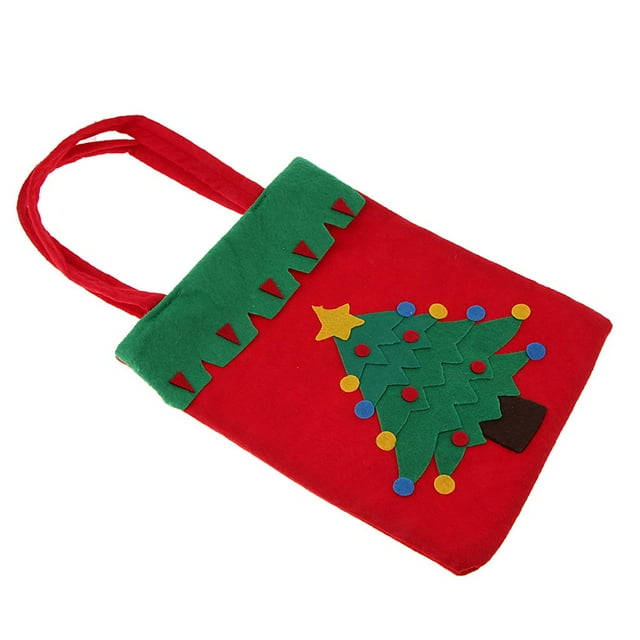 Abbracc Christmas Non-woven Fabric Candy Gift Storage Tote Bag with Handle Party Favor Chrismas Tree