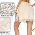 thumbnail image 4 of Tnhcen Women's Solid Color Lace Lining Mini Skirt - Modal Cotton Blend | S-2XL Casual Flattering Wear, 4 of 4