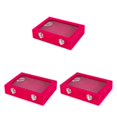 thumbnail image 3 of maskred Velvet Glass Ring Earring Display Organizer Box For Jewelry Storage With Large Capacity Unique 3Set, 3 of 6