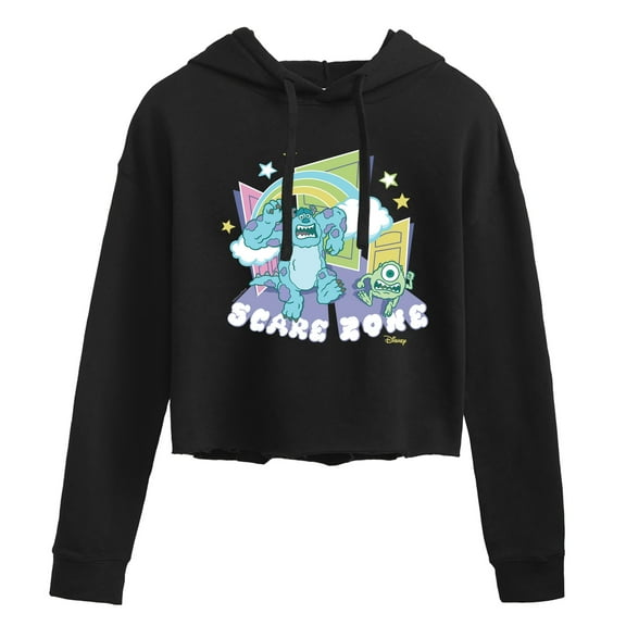 Monsters Inc. - Scare Zone In The Clouds  - Juniors Cropped Pullover Hoodie