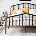 thumbnail image 3 of MUTICOR Full Size Metal Bed Frame with Vintage Headboard and Footboard, Heavy Duty Mattress Foundation with Storage, No Box Spring Needed, Easy Assembly,Black, 3 of 7
