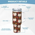 thumbnail image 5 of Uemuo Autumn White Pumpkin Print 40oz Ice Bully With Handle And Straw Stainless Steel Vacuum Insulated Cup And 2 In 1 Straw Lid Insulated Travel Tumbler, 5 of 8