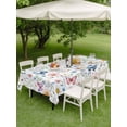 thumbnail image 3 of Outdoor Tablecloth with Umbrella Hole and Zipper, Pink Spring Floral Rectangle Table Cloth 60x102 Inch Waterproof Tablecloth, Elegant Pastoral Flowers Butterfly Picnic Table Cover for Patio Camping, 3 of 7