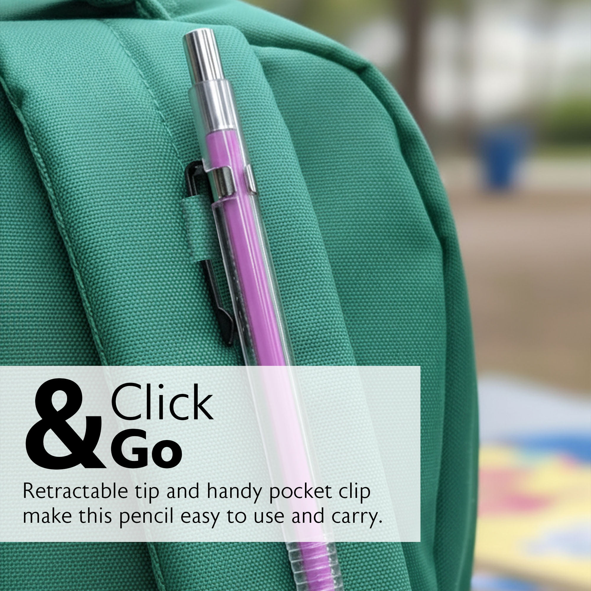 BAZIC Mechanical Pencil Opal 0.7mm w/ Ceramic Lead Refills, Smooth Writing Pencils, 144-Packs