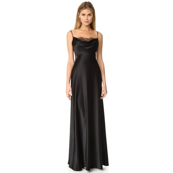 Jill Jill Stuart Robe Nuisette pour Femmes avec Découpes en Dentelle, Noir, 2