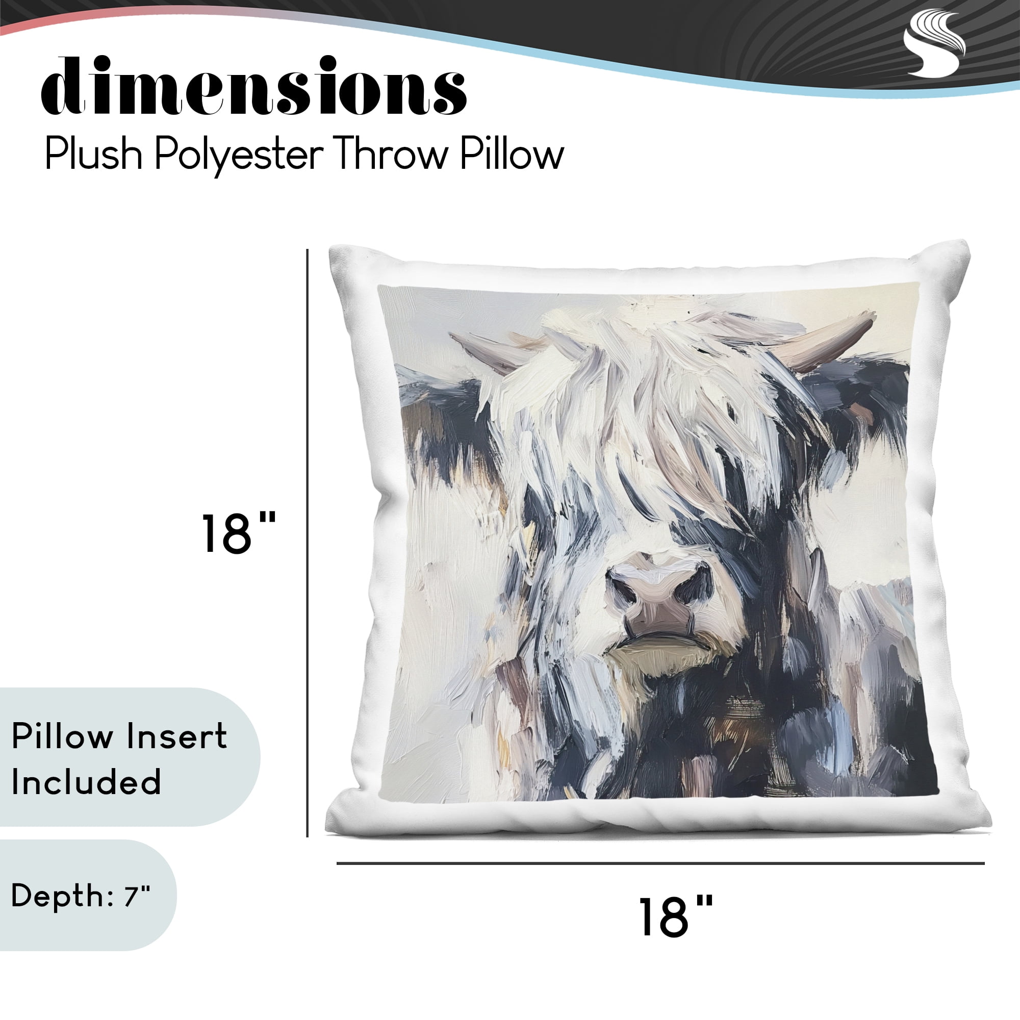 Stupell Industries Scruffy Little Highland Decorative Printed Throw Pillow, design by Tina LeCour