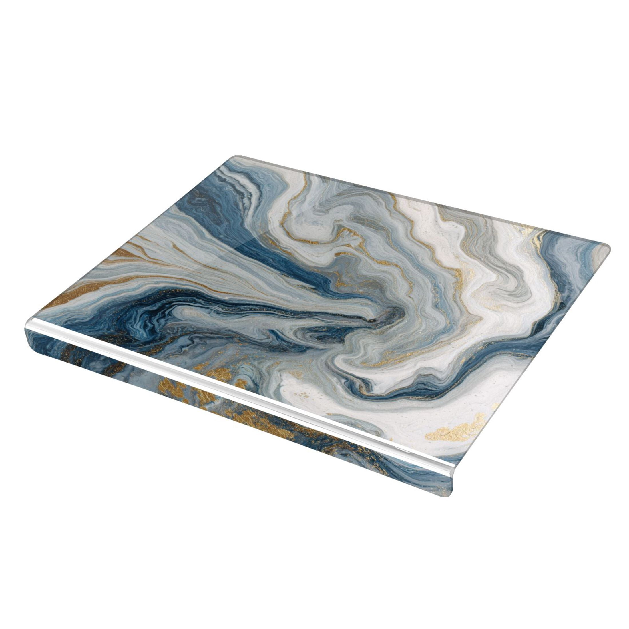 13.4" x 16.5" Food-Grade Acrylic Cutting Board Non-Slip Kitchen Chopping Board Gray Marble