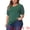 Green, variant on Women's Plus Tops V Neck Swiss Dots Puff Sleeve Casual Blouse Shirt 4X Red