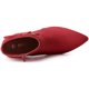 thumbnail image 5 of Botines De Arco De Cremallera Talón De Bloque Dedo Del Pie En Punta Para Mujer Rojo 38.5, 5 of 7