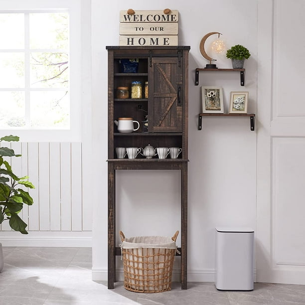 OKD Bathroom Storage Toilet Space Saver with Barndoor and 4