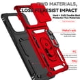 thumbnail image 2 of Kryonix for Motorola Moto Edge 2025 6.7” case,Military Grade Drop Impact,360 Metal Rotating Ring Kickstand Holder,Camera Lens Slide Protection Case,Armor Shockproof Case,TPU Bumper,Red, 2 of 11