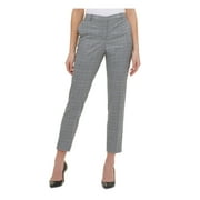 TOMMY HILFIGER Womens Gray Zippered Check Pants Size: 8