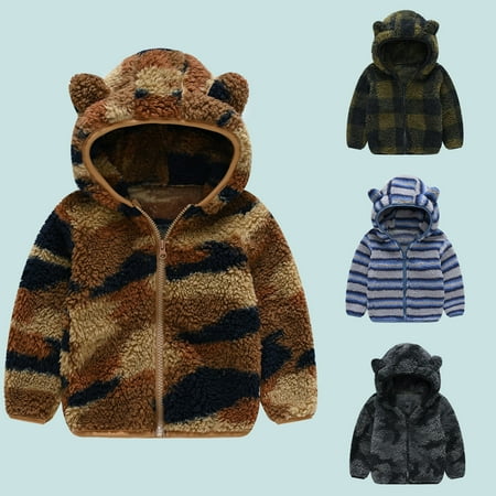 

Symoid Outerwear Coats for Toddler Girls Graphic Printed Long Sleeve Christmas Gifts Warm Clearance Kids Army Green Fall and Winter Clothes Size 12-18 Months