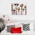 thumbnail image 5 of JEUXUS Funny Animals Canvas Wall Art Decor Lovely Giraffes Family Cartoons Painting Prints Picture Framed Stretched Wall Decoration Bedroom Kids Nursery Room Gift (Cute giraffe), 5 of 6