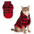 thumbnail image 1 of Sudadera con capucha KOOLTAIL, forro polar cálido a cuadros con orificio para correa, 1 of 8