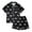 Black, variant on Gunia Girl Pajamas Satin Pajama Short Sleeve With Buttons Silk Feel Comfortable Nightwear Outfit Sleepwear Black 4-5 Years