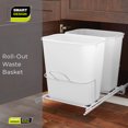 thumbnail image 5 of Smart Design 6 Gallon Double Pull Out Waste Basket Drawer - Set of 2 - White, 5 of 5