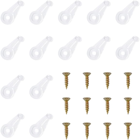 Cabinet Door Glass Retainer Clips Kit, Plastic Glass Panel Retainer Clips with Screws for Mirrors and Cabinets