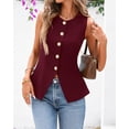 thumbnail image 2 of BTFBM Summer Sleeveless Blazer Vest For Women Dressy Button Down Round Neck Business Casual Outfits Work Suit Vests Tops, 2 of 7