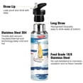 thumbnail image 3 of Yayeee 20oz Insulated Water Bottle Double Wall Stainless Steel with Flip Straw Lid, Dark Blue Hand Drawn Sailboats, 3 of 7