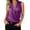 Purple, variant on Women's Satin Sleeveless Wrap Blouse, Elegant V Neck Draped Ruched Tank Top with Smooth Silky Fabric, for Spring Summer Daily Wear or Trendy Casual Outfits Beige L