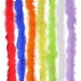 thumbnail image 1 of 7pcs Colorful Turkey Feather Scarf Craft Supplies Decora Set, Colorful Plush Strips Are 6.56 Feet Long And 2.36 Inches Wide, Festival Day Celebration, 1 of 5
