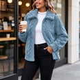 thumbnail image 6 of Winter Clearance Winter Coats for Women Solid Winter Faux Coats Long Sleeve Hoddede Pockets Fleece Jacket Casual Trendy Outerwear Coat Long Sleeve Outwear Clearance, 6 of 9