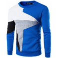 thumbnail image 1 of Sudadera de manga larga con cuello redondo y bloques de color para hombre Jersey informal, 1 of 2