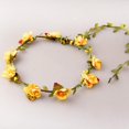 thumbnail image 1 of KUIZAP Green Leaf Small Cherry Flower Round Hair Hoop(Yellow), 1 of 7