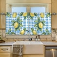 thumbnail image 2 of Yayeee Kitchen Curtains Tier Set of 2 Light Filtering 57"x24" Over Sink Window Panels, Cartoon Plaid Lemon, 2 of 7