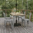 thumbnail image 3 of BizChair Commercial Indoor/Outdoor Dining Table with Umbrella Hole, 30" x 60" All Weather Brown Poly Resin Top and Silver Steel Base, 3 of 10