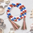 thumbnail image 4 of Utoimkio 4th of July Patriotic Wood Bead Garland American Wooden Beads String Jute Rope Tassel,Farmhouse Rustic Hanging Bead Garland for Memorial Independence Day Wall Decor Gift, 4 of 5