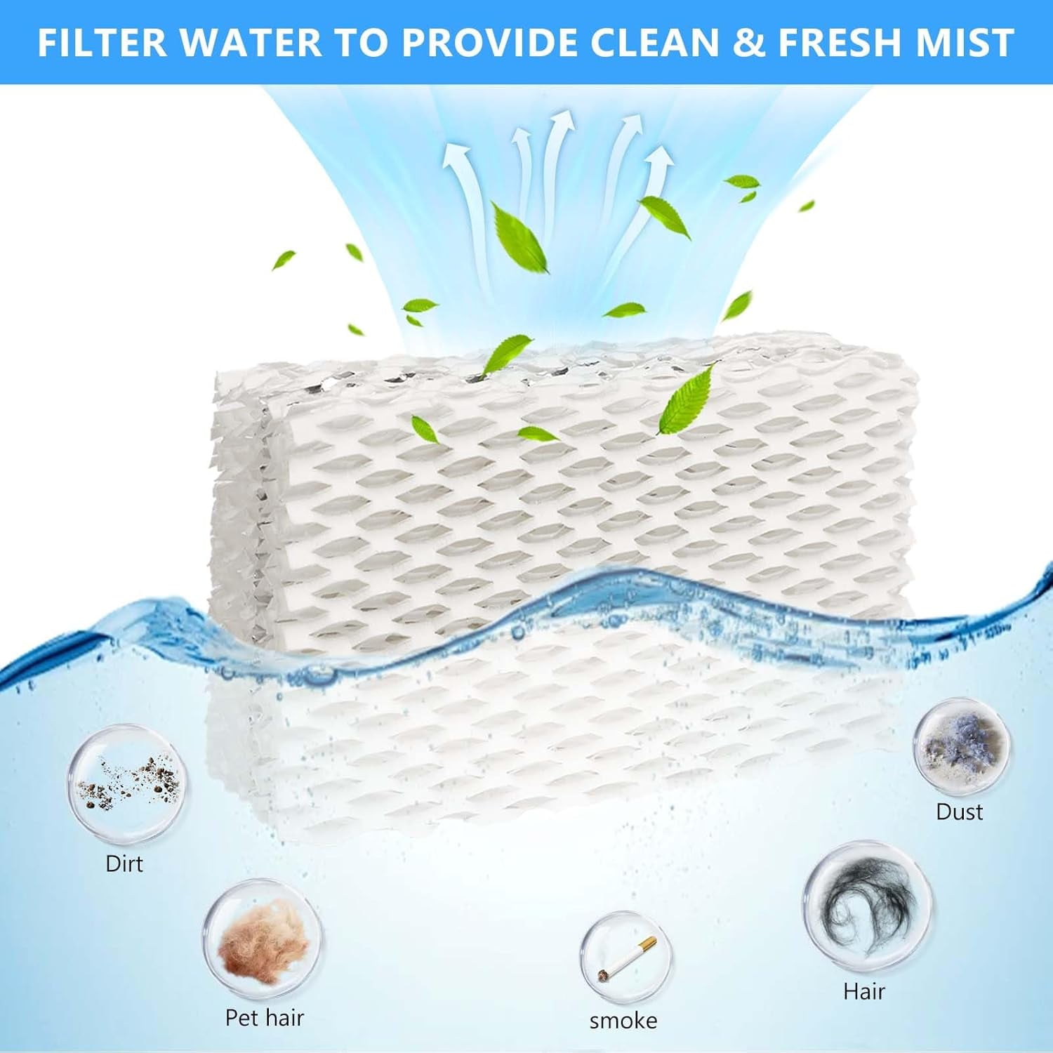 4 Pack Wf813 Eqwf813 Humidifier Filters Compatible with Equate Eq-2119-Ul Relion RCM-832 RCM-832N ProCare PCCM-832N Cool Mist Replacement Filter