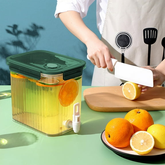 3.5L Cold Kettle with Faucet BPA-FREE Large Capacity Ice Tea Pitcher Lemonade Juice Beverage Jar for Lemonade Iced Tea Milk Juice Beverages