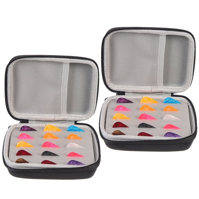 LIFKOME 2Sets Practical Black Guitar Pick Storage Holder Sturdy Case for Guitar Accessory Storage