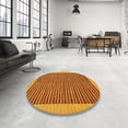 thumbnail image 3 of Ahgly Company Indoor Round Abstract Dark Orange Oriental Area Rugs, 7' Round, 3 of 6