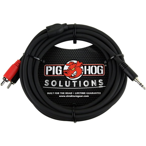 Pig Hog PB-S3R10 3,5 mm vers Câble Stéréo Double RCA (Mâle), 10 Pieds