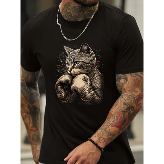 Men's Summer Casual Short Sleeve Crew Neck T-Shirt Breathable Polyester - Perfect for Summer Outdoors, Hip Hop Style, Crew Neck, Machine Washable, Vacation T-Shirt, Large Size