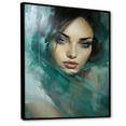 thumbnail image 2 of Designart "Teal Tales In A Woman'S Portrait" Fashion Woman Floater Framed Wall Decor, 2 of 5