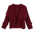 thumbnail image 3 of Chaqueta De Punto Lana Manga Larga Frente Abierto Estilo Moderno Apariencia Atractiva Mujeres METRO Baoblaze Chaqueta corta de lana, 3 of 8