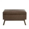 thumbnail image 5 of Xukmct PU Leather Storage Bench with Wood Frame, Mid Century Modern Square Coffee Table for Living Room, Entryway, Family Room, Office, Brown, 5 of 10