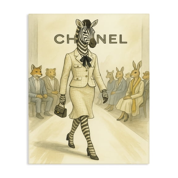 Stupell Industries Eclectic Fashion Runway Zebra Canvas Art, 16 x 20, by Grotto Studios