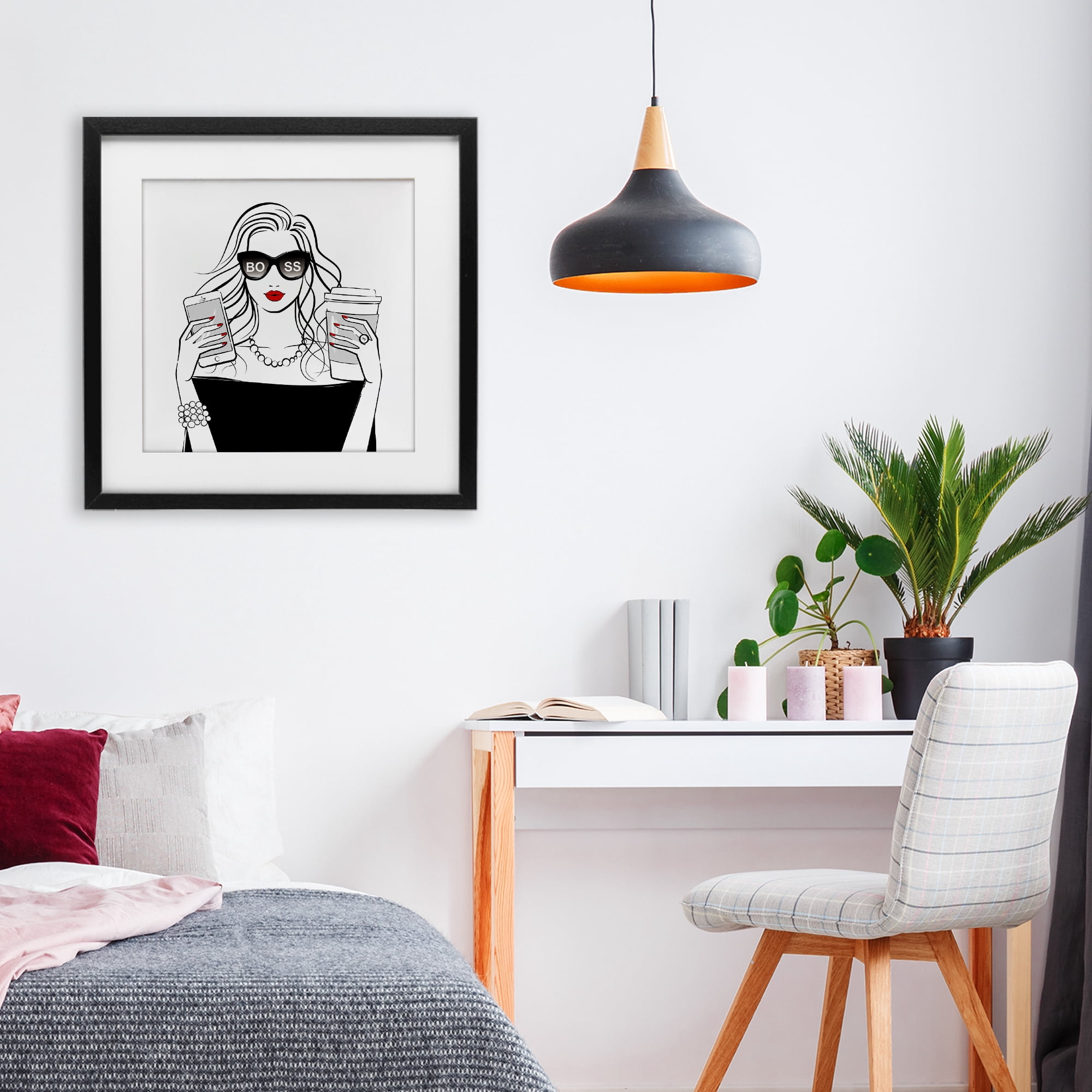 Stupell Industries Chic Boss Morning Coffee Moment Black Framed Print Under Glass, design by Martina Pavlova