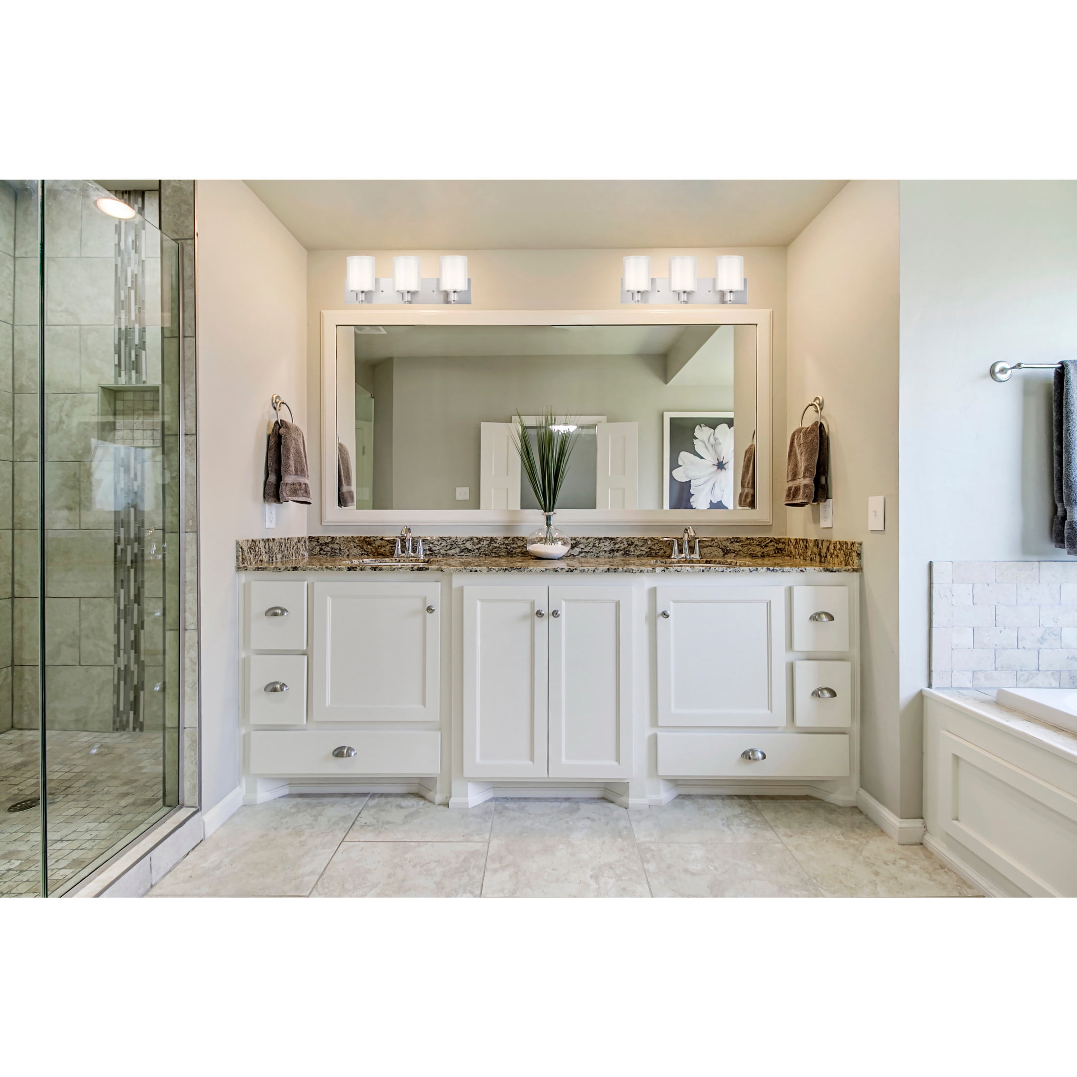 Design House Oslo Traditional 3-Light Indoor Dimmable Bathroom Vanity Light, Satin Nickel