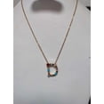 thumbnail image 2 of cadena con dije de inicial letra D, chapa de oro de 18 kilates, zirconias de colores Maria Almudena casual, 2 of 3