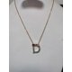 thumbnail image 2 of cadena con dije de inicial letra D, chapa de oro de 18 kilates, zirconias de colores Maria Almudena casual, 2 of 3
